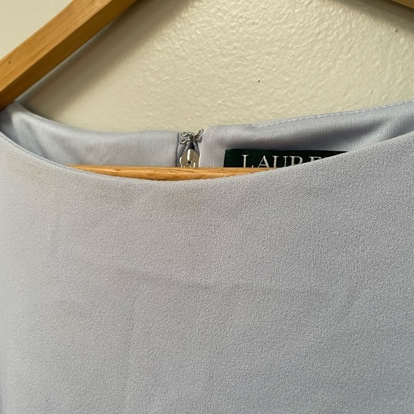 Lauren Ralph Lauren periwinkle Sheath Tiered Bell Sleeve Dress Size 14 - Picture 3 of 8